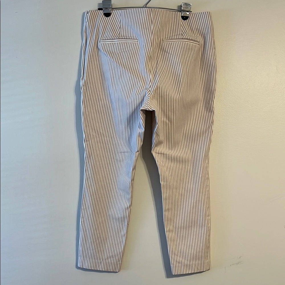 a new day Pull on pants White and Tan thin vertical stripes neutral classic - Picture 12 of 12